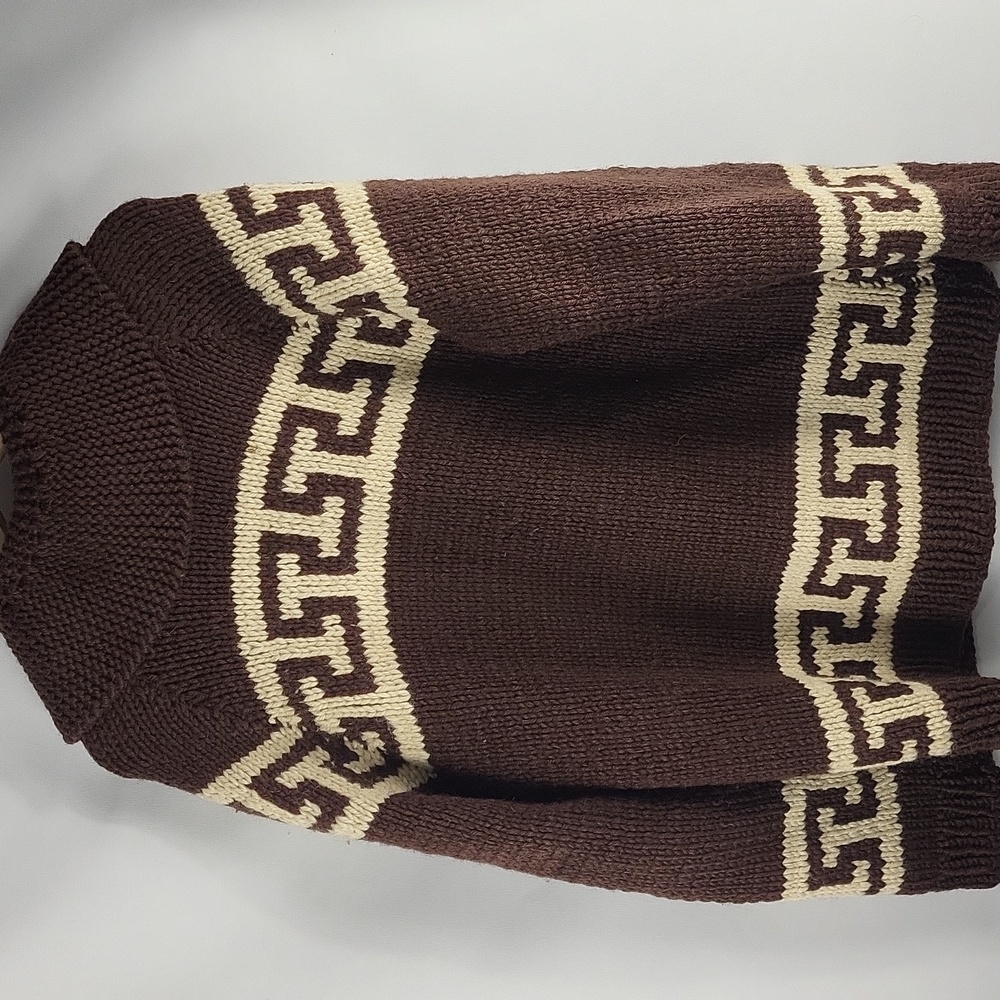 Vintage Native Cowichan Wool Cardigan Sweater - Picture 2 of 5